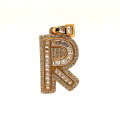 10K 14K 18K Baguatte CZ Gold Creative Gift/Letter Jewelry/Initial Charm/ Alphabet Charm